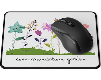 Communication Garden Nonslip Mouse Pad, Speech Therapy Mouse Pad, Speech Office Supplies, Speech Accessories, Gift for SLP, Gift for SLPA