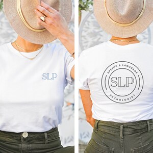 SLP Monogram Unisex, Speech Language Pathologist T-Shirt, SLP Shirt, Speech Therapist T-Shirt, gift for new SLP, Speech Pathologist Shirt
