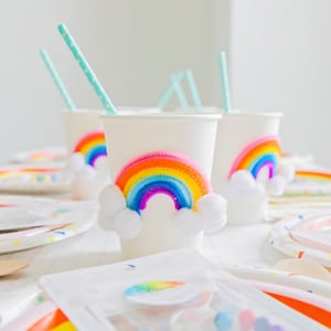 DIY Rainbow Cup Party Kit, Set van 8, Verjaardagsfeestje voor kinderen, Kids Arts & Crafts, Volledige Rainbow Craft Kit