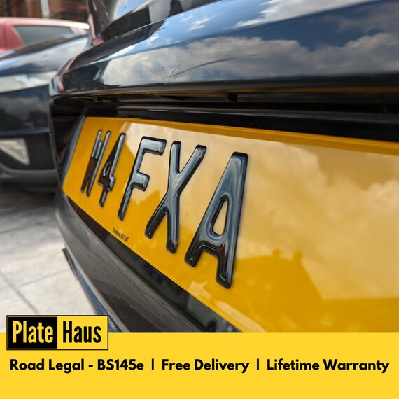 Pair of 3D Black Gel Number Plates