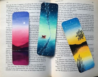 Handgemaltes Aquarell Lesezeichen: Personalisierte Landschaft Geschenk