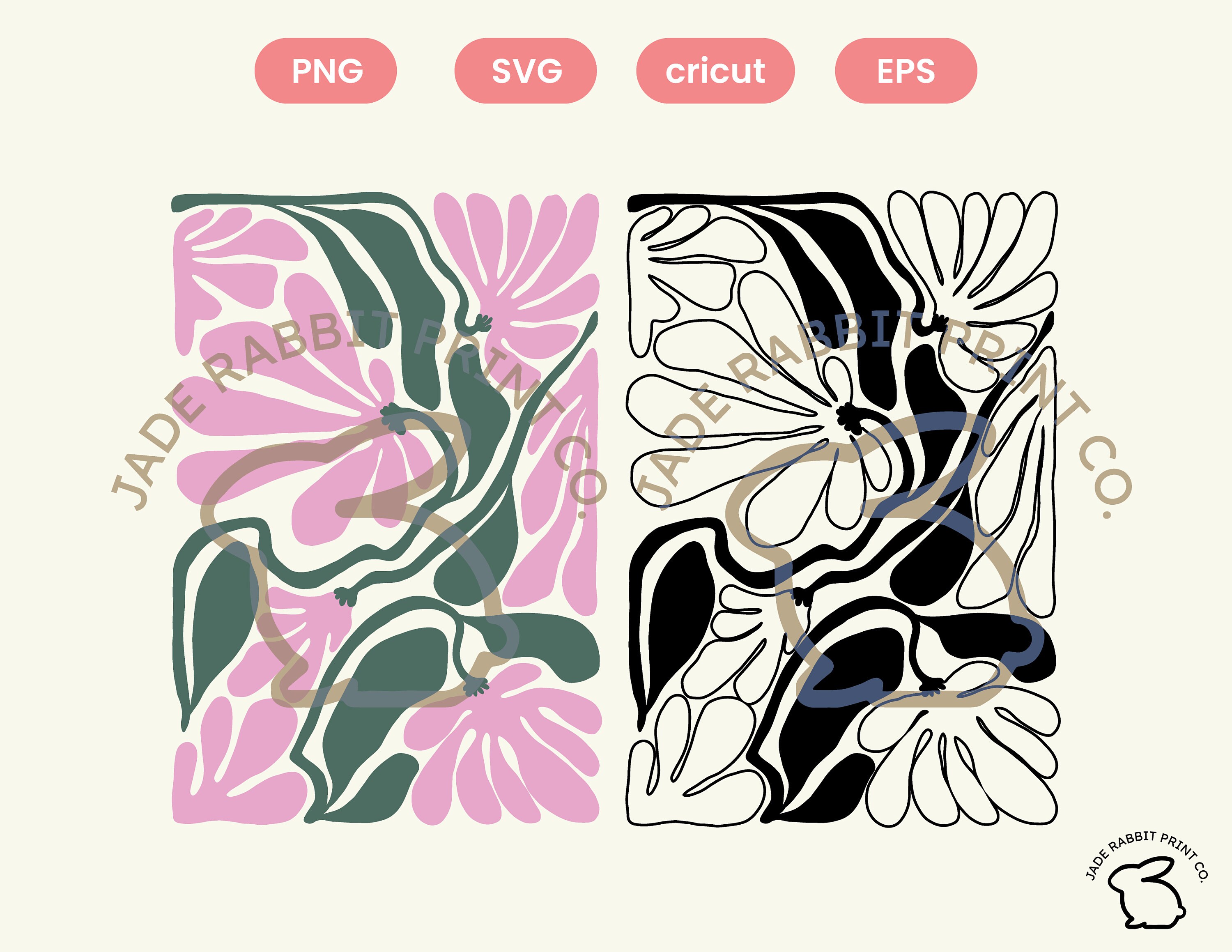 Abstract Flower Svg Floral Svg Modern Flower Svg Trendy Flower Svg