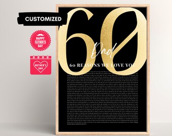 Reasons We Love You | Personalized Birthday Gift, Gift for Mom, Gift for Dad, Fathers Day Gift, Mothers Day Canvas Template Digital Download