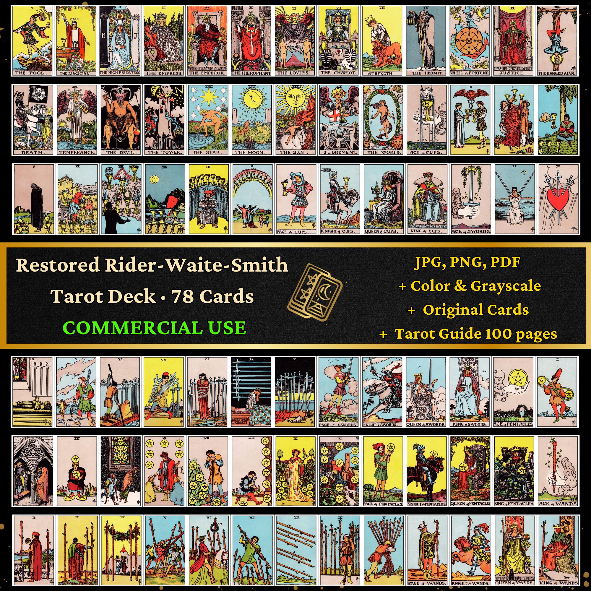 ビンテージマークドタロット Unique Golden Vintage Art 78 Tarot Deck Cards Oracle Occult