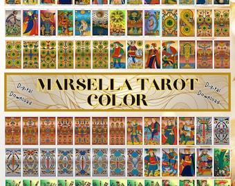 Marseille Tarot | Commercial + 100-page guide | Use License | Classic Vintage Collector’s Tarot | 5" x 8.5" | PDF CMYK + High Resolution PNG