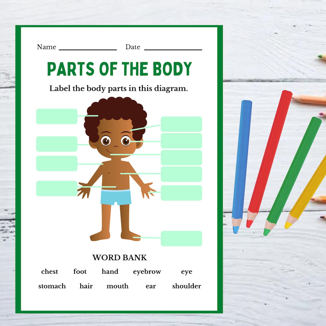 Parts of the Body Writing Practice for Kids, Toddler Workbook ...