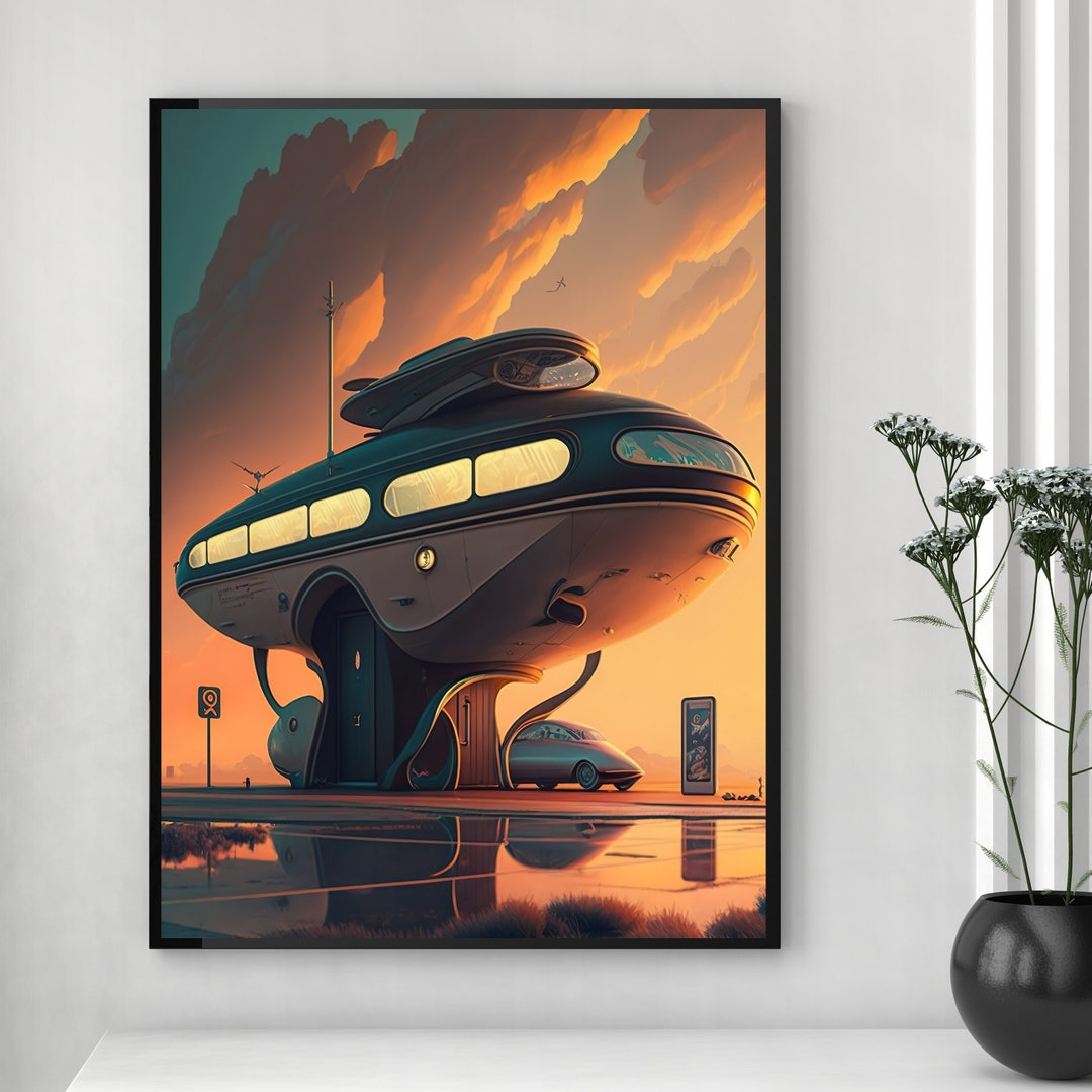Stellar Quick Stop Retrofuturism Poster Retro Futuristic stellar-quick-stop-retrofuturism-poster-retro-futuristic