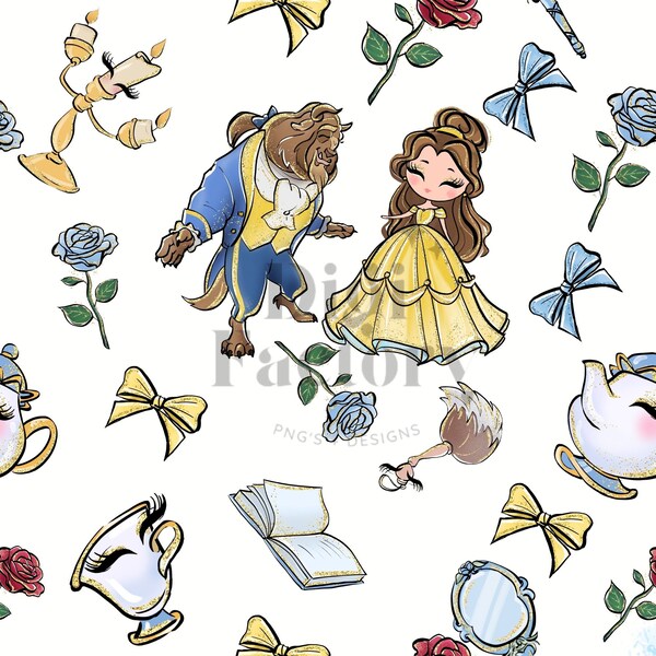 Beauty and the Beast Png - Etsy