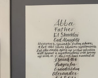 Personalized Grandparents Prayer with Names of Grandchildren