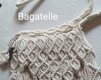 Bagatelle sac en coton macramé et cuir