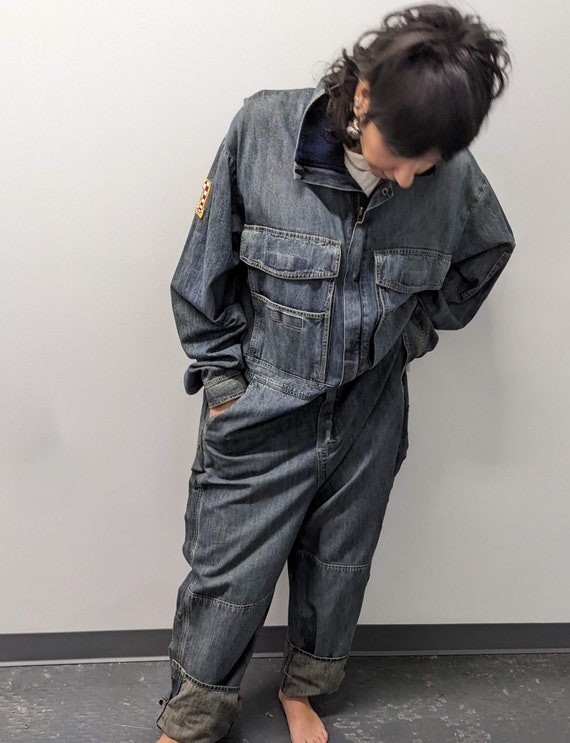 Vintage DKNY Jeans Denim Oversized Jumpsuit With NYC Logo - Etsy