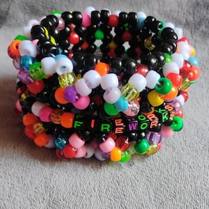 Fireworks inspired rotator kandi cuff