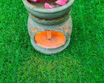 Elephant Soapstone Oil Burner: Essential Oil Diffuser & Tealight Holder