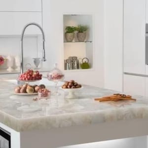 White Quartz Kitchen Counter | Dinning Table Top | Counter Table Top Home Decor