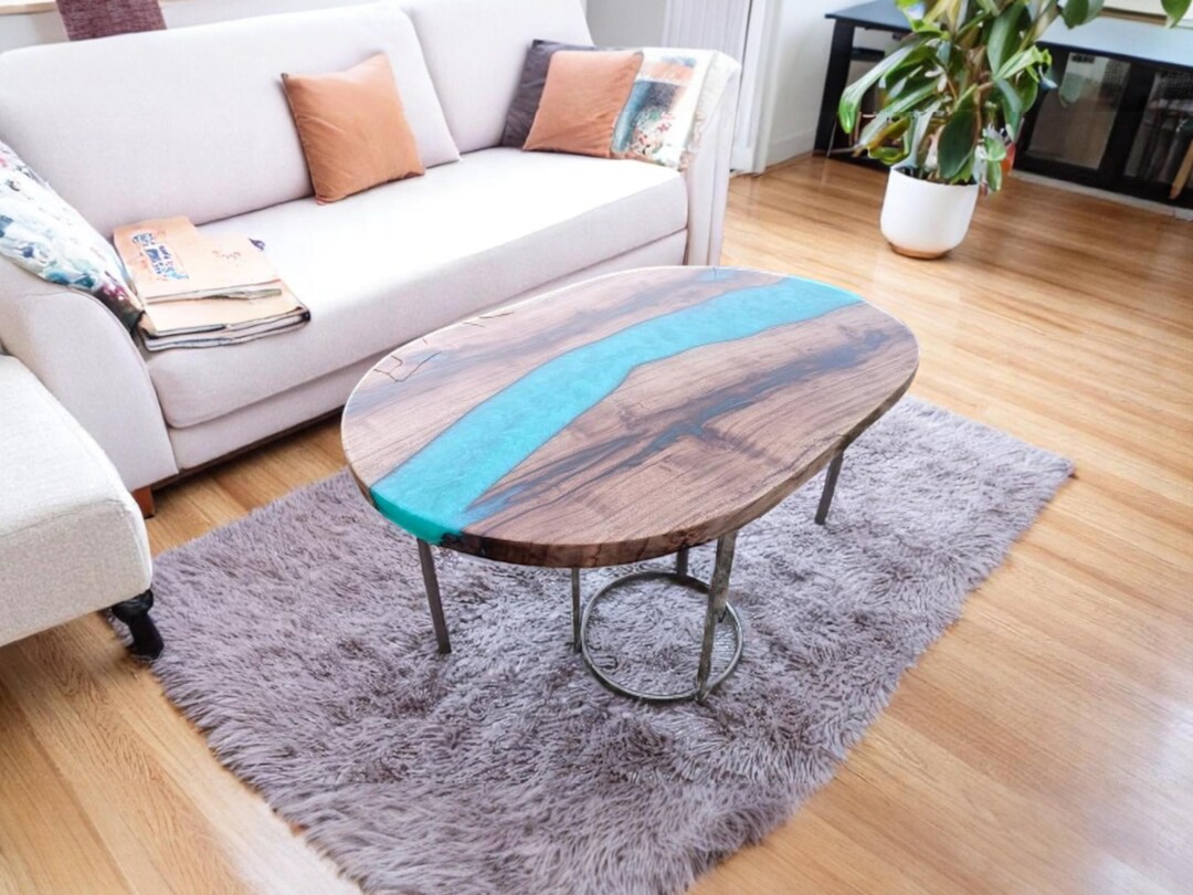 Oval Epoxy Table | Epoxy Live Edge Table | Epoxy Dining Table Top | Handmade Epoxy Living Room ...