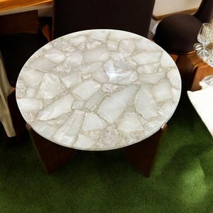 White Quartz Coffee Table Top | Center Table Top | Handmade Coffee Table Top | Home Furniture Art