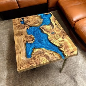 Blue Luxury Epoxy Table | Epoxy Table Top | Epoxy Sofa Table Home Decor