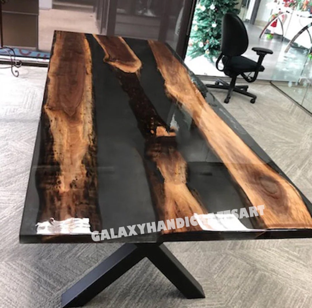 Luxury Black Epoxy Dining Table Top Epoxy Center Table Top Epoxy Table