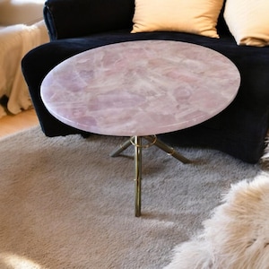Rose Pink Quartz Coffee Table Top | Sofa Table Top | Corner Table Top | Home Decor