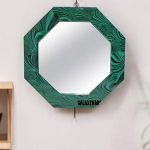 Malachite Wall Mirror | Wall Hanging Mirror | Green Mirror | Marble Wall Mirror | Lobby Mirror Home Decor