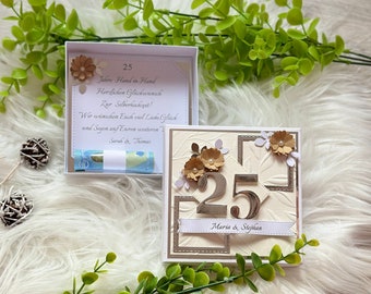 Money gift silver wedding gift box customizable