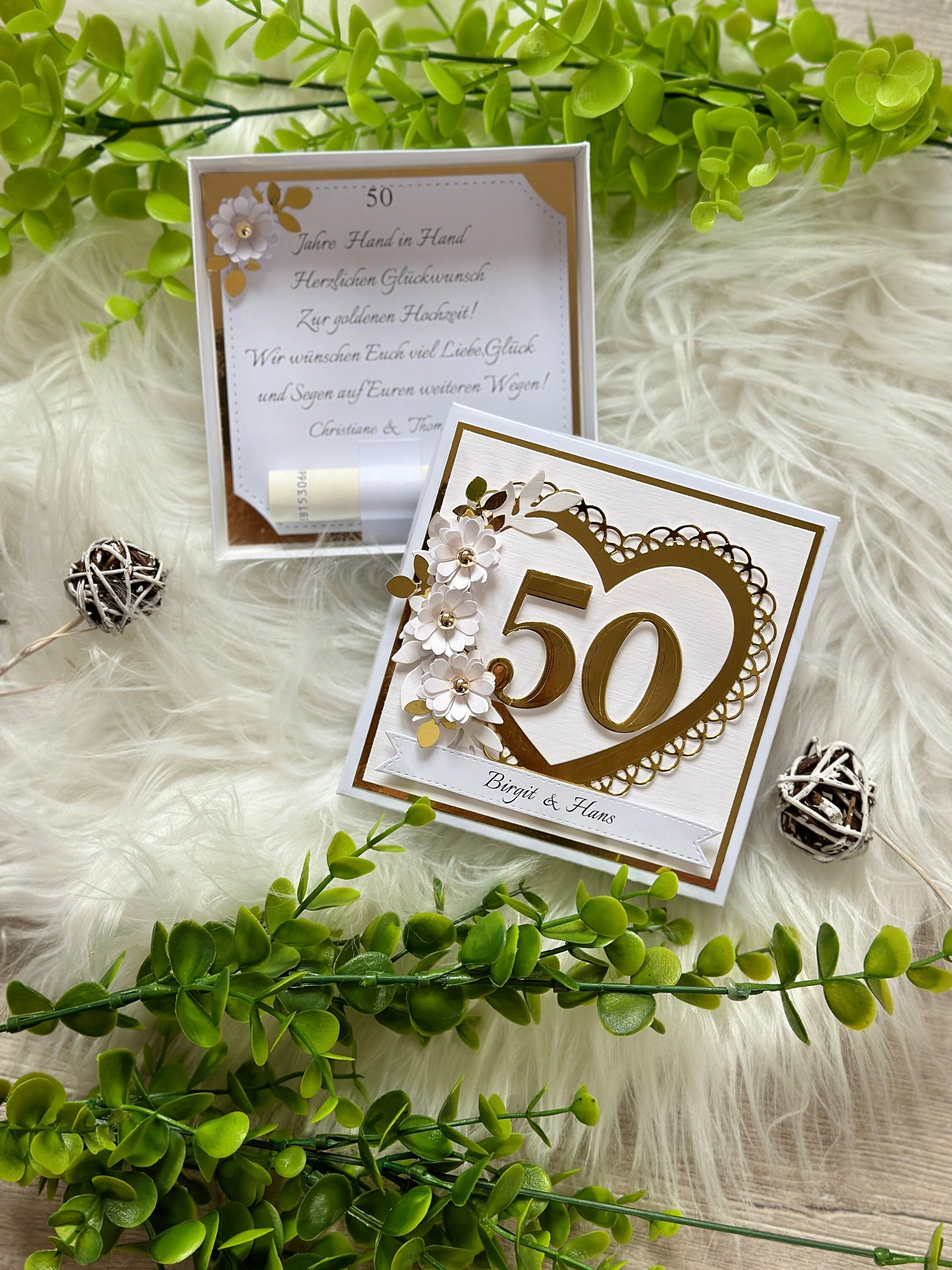 Geldgeschenk Goldene Hochzeit Geschenkschachtel personalisierbar Etsy.de