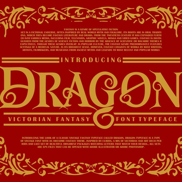 Cursive Dragon - Etsy