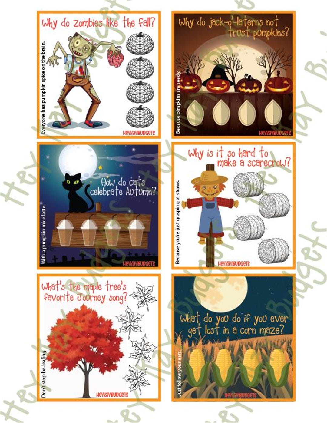 Funny Fall Halloween Tiny Minis (low Income) Savings Challenges ...