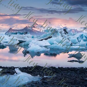 PANNELLO DI CONTROLLO DEL PLANNER Majestic Iceland Icebergs / A6 A5 Happy Planner Big / PDF digitale stampabile