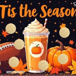 Fall Tis The Season Savings Challenge A5 - DIY Scratch Off Printable PDF