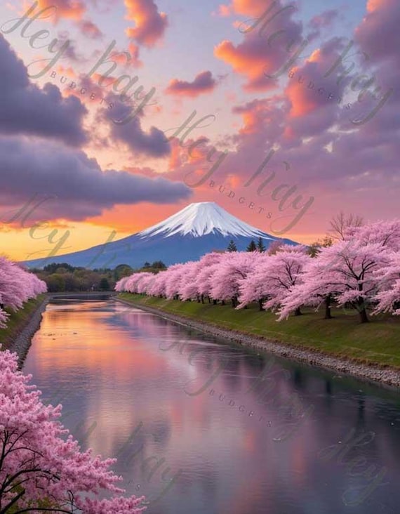 PLANNER DASHBOARD Mount Fuji in Spring Japanese Sakura Cherry Blossoms | A6 A5 Happy Planner Big | Digital Printable PDF
