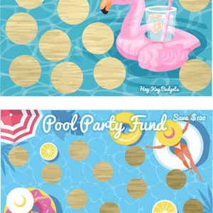 Pool Party Savings Challenge A5 - DIY Scratcher Printable PDF - Etsy