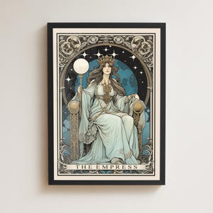 The Empress Tarot Card Print, Dark Academia Gothic Art