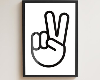 Peace Zeichen Minimal Kunstdruck