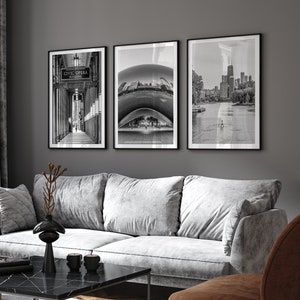 Chicago Black and White Photography Print Set: Architecture Triptych
