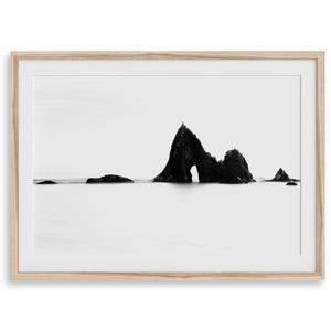 Modern Coastal Wall Art -  Black and White Seascape Fine Art Photography Print, Minimalist California Pacific Coast Artwork for Home Decor