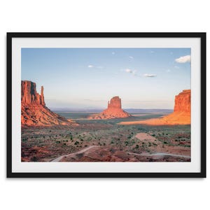 Utah Arizona Desert Wall Art - Large Monument Valley Print, Framed Desert Landscape Poster For Home Decor