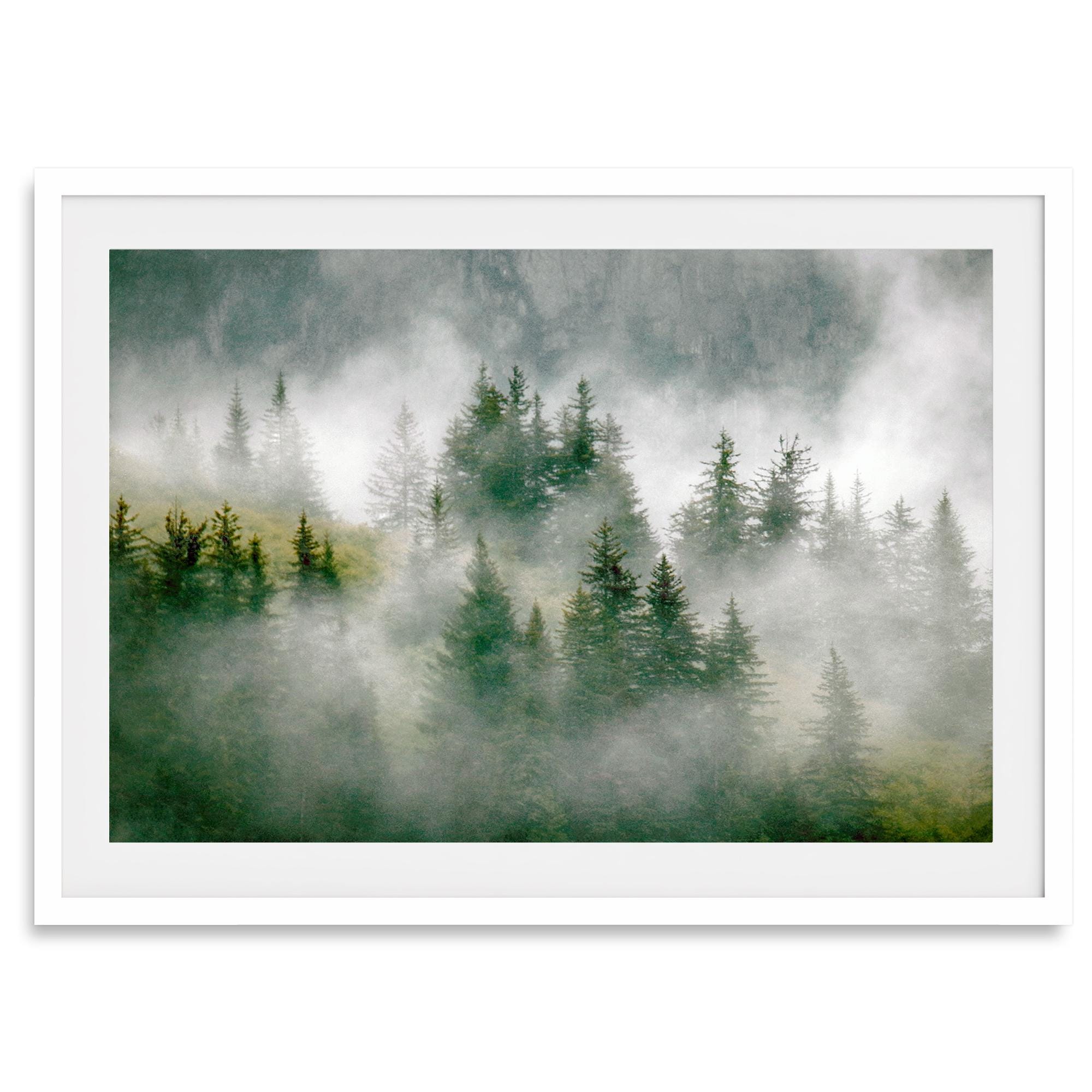 Misty Alaska Forest Print: Foggy Mountain Landscape Wall Art - Etsy