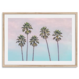 Pink Sunset Palm Tree Print: Coastal Fine Art Photography