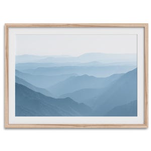 Shady Mountain Range Fine Art Photography Print - Minimalist Nature Blue Wall Art, Large Framed or Unframed Mountain Artwork for Home Decor