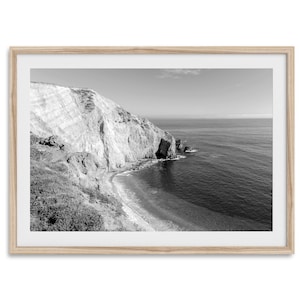 Fine Art Black and White Ocean Print | Large California Coastal Wall Art, Framed / Unframed Beach Photography Poster for Home / Office Decor