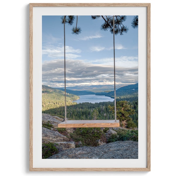 Inspiring Lake Photography Print - Extra Large Pacific Northwest Lake Decor,  Framed Fine Art California Lake Life Poster, PNW Art