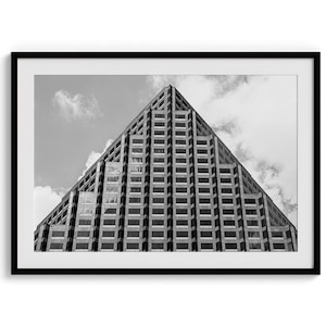 Abstract Austin Texas Print - Geometric Black and White Urban Wall Art, Austin Texas Photography, Framed Minimalist Architecture Wall Decor