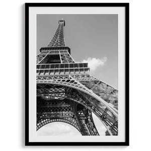 Eiffel Tower Wall Art - Black and White Paris Print, Minimalist Fine Art Paris Photography Wall Decor, Parisian Poster for Home or Office