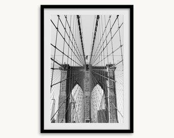 Brooklyn Bridge Fine Art Photography Print – NYC Wall Art, Framed or Unframed New York Architecture Poster for Home or Office Decor