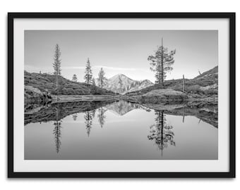 Mountain Lake Reflection Art Print: California Landscape Photography