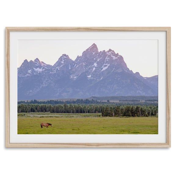 Grand Teton National Park Horse Print: Americana Western Wall Art