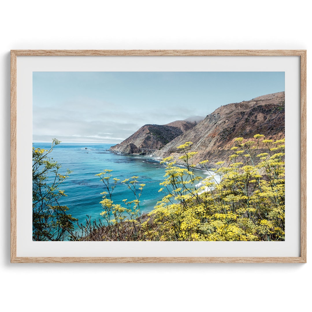 Fine Art Big Sur Coastal Print Ocean Wall Art, Coastal Flowers Wall Art ...