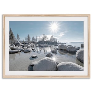 Lake Tahoe Strand Fine Art Fotografie Druck - Lake Tahoe Wand Kunst, großes gerahmtes oder ungerahmtes Landschaftsposter für Wohnkultur