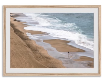 Minimalist Aerial Beach Photography Print: Hawaii Coastal Wall Art for Home Decor